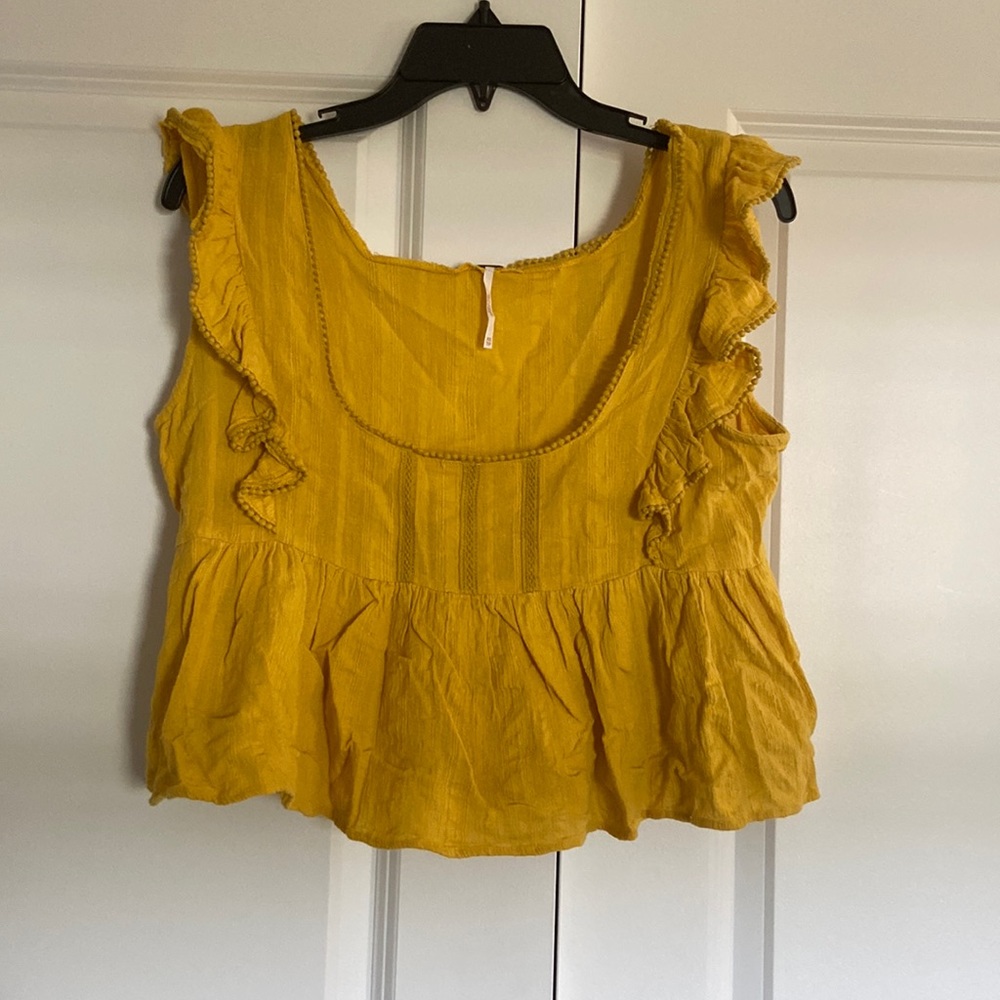 Free People cropped peplum shirt